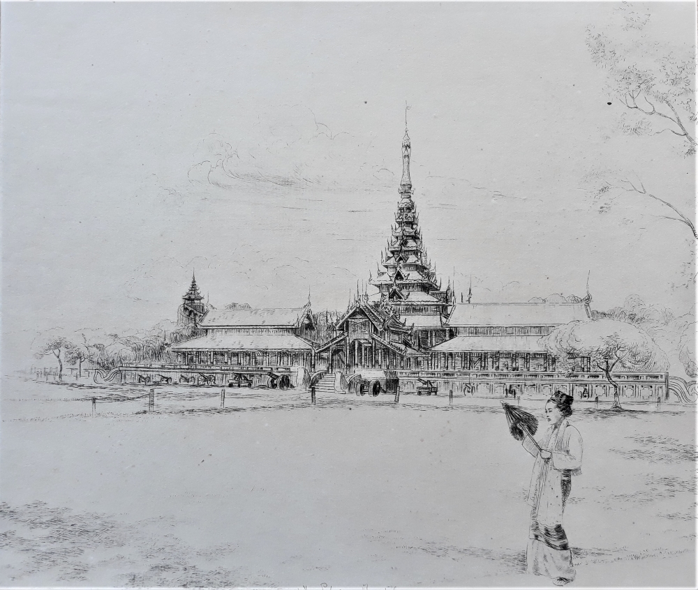 The Palace, Mandalay, titrée, 28 x 24 cm. Coll. J.D.