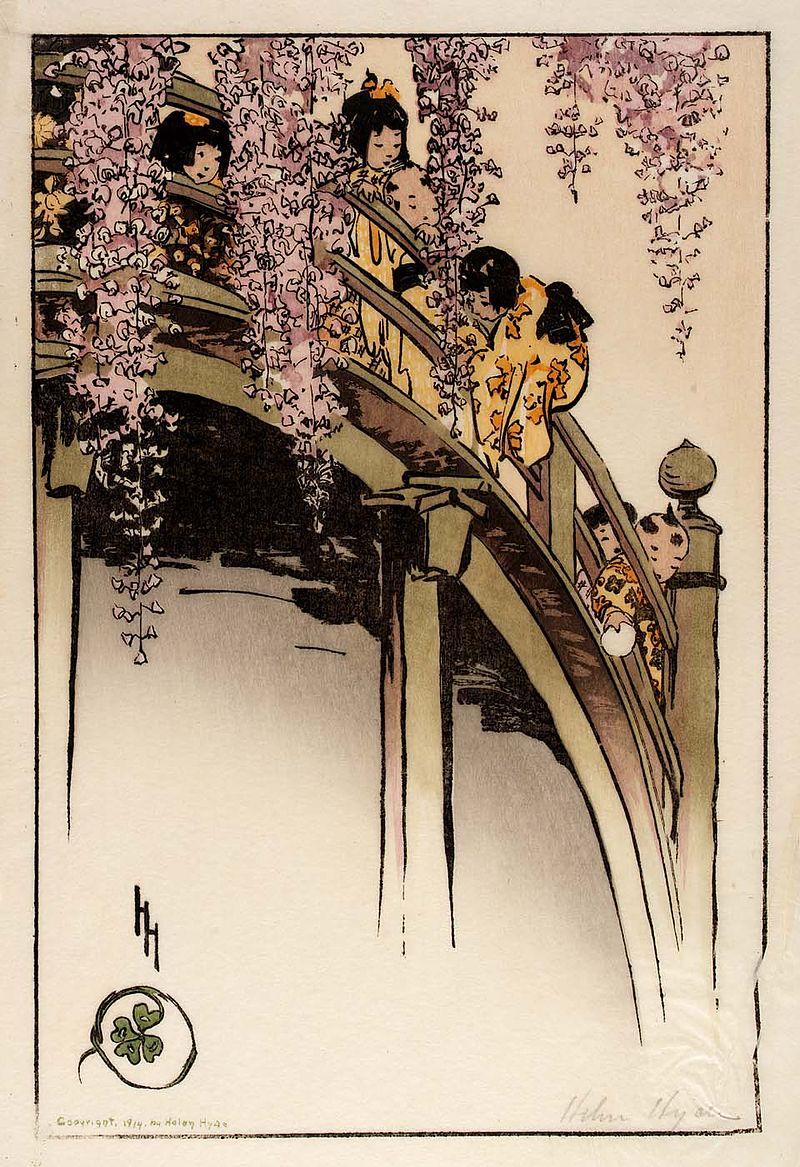 Moonbridge at Kameido, 1914, color woodcut