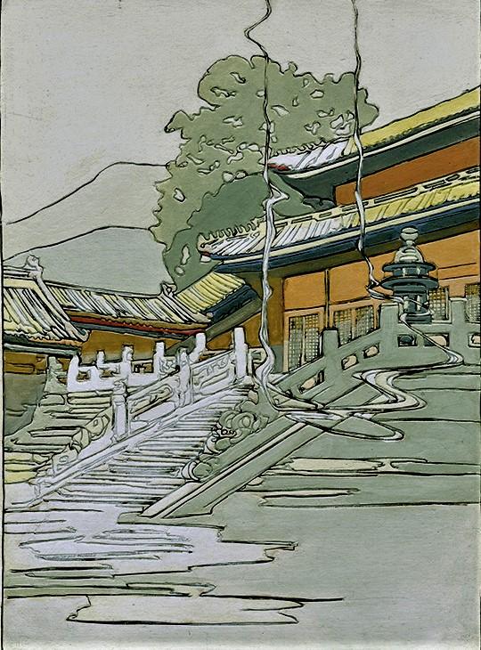 Tan Shi Sou, White Snake Temple, 1924. Impression en relief.