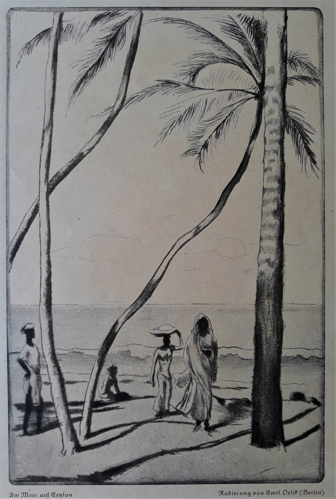Am Meer aus Ceylon, radierung, ca. 1912, 16,5 x 25cm. Coll. J.D.