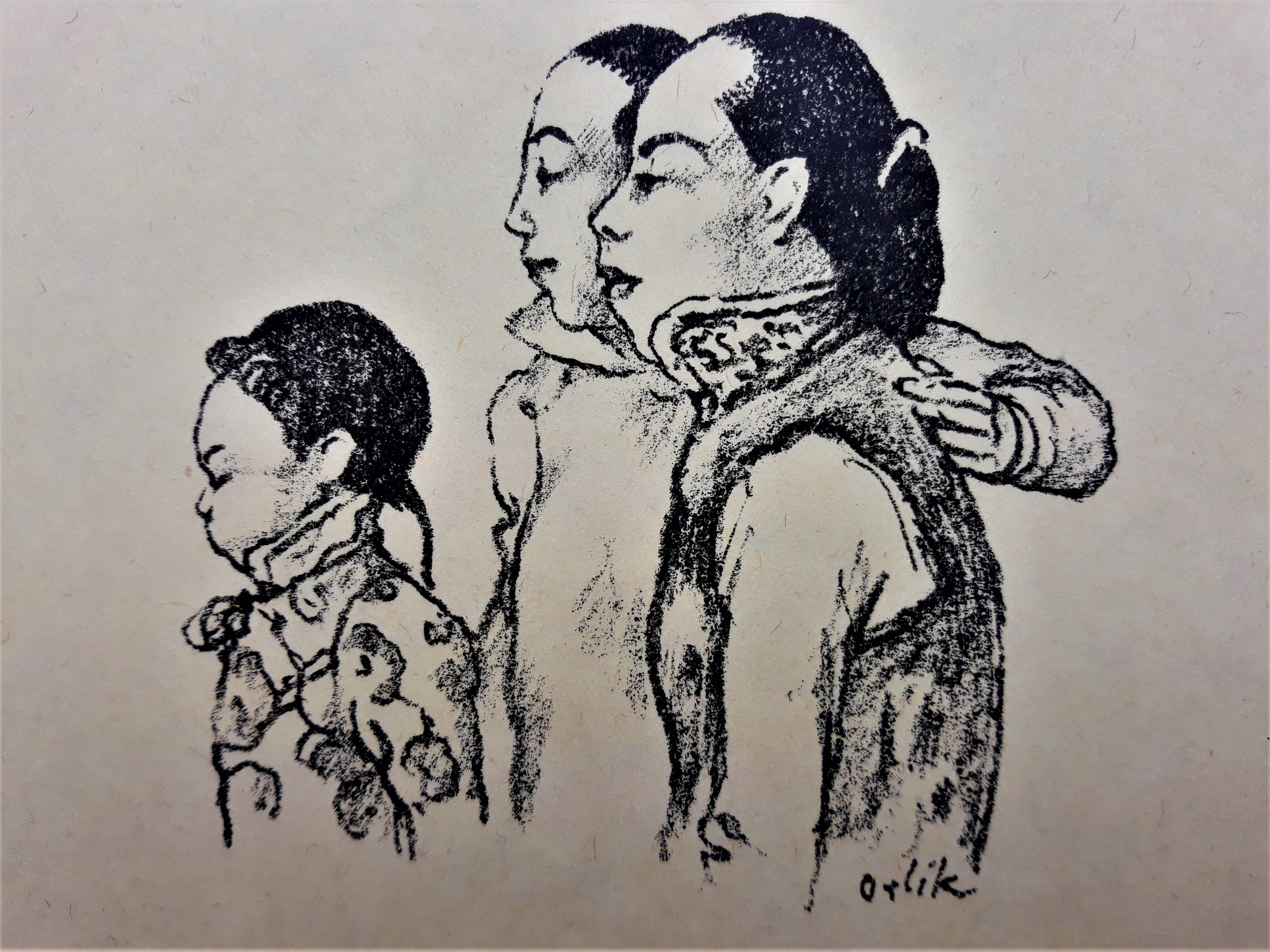 Chinesische Familie, original radierung, détail, ca. 1912, 20 x 14,5cm. Coll. J.D.